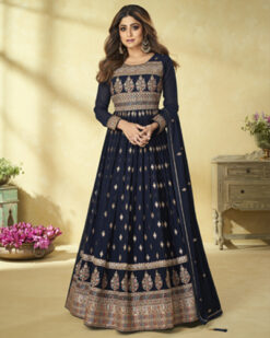AASHIRWAD D.NO 9190 INDIAN WOMEN HEAVY EMBROIDERED PARTY WEAR ANARKALI GOWN SUIT