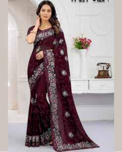 NARI FASHION D.NO 5987 INDIAN WOMEN HEAVY EMBROIDERY PARTY WEAR SAREE