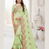 NARI FASHION D.NO 6040 INDIAN WOMEN HEAVY EMBROIDERY PARTY WEAR SAREE