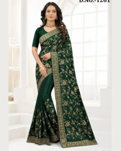 NARI FASHION D.NO 1261INDIAN WOMEN HEAVY EMBROIDERY PARTY WEAR SAREE