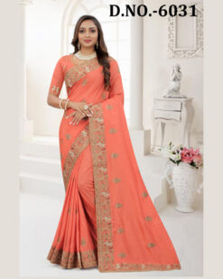 NARI FASHION D.NO 6031 INDIAN WOMEN HEAVY EMBROIDERY PARTY WEAR SAREE