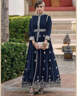 Blue Anarkali Pakistani salwar suit