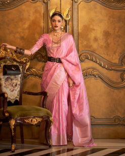 Pink Pure Satin Saree