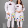 Indian Couple Combo Cotton Printed Men’s Kurta & Woman Salwar Suit