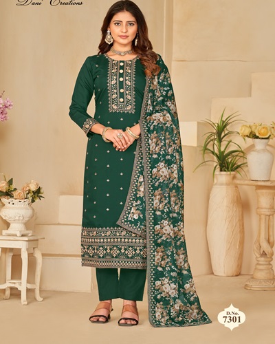 Eid Special Embroidered Silk salwar Kameez 4648