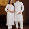 Indian Holi Festival Special Stitched Straight Cotton Couple Kurta Pajama Set 4761