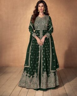 Trendy Eid's Festival Indian Woman Slit Cut Silk Anarkali Suit 4270