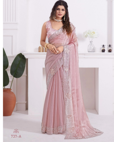 Trendy Fashion Cocktail Indian Diamond Sequin Saree Sari Blouse Women/Girls 5574