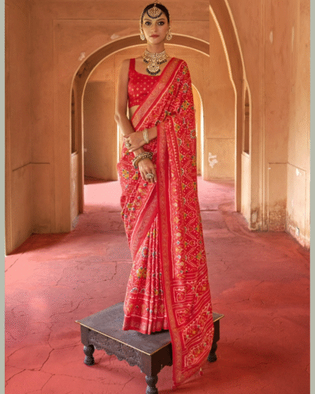 Beautiful Traditional Patola Design Silk Saree