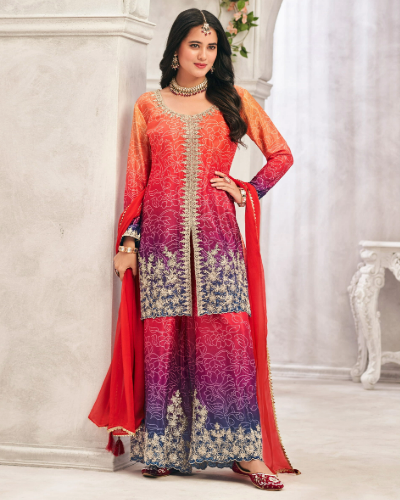 HEAVY PREMIUM CHINON WITH HEAVY EMBROIDARY WORK SUIT