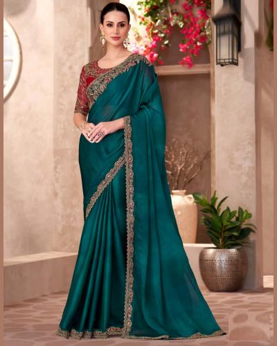 Indian Women Chiffon Fancy Saree for Party Wear
