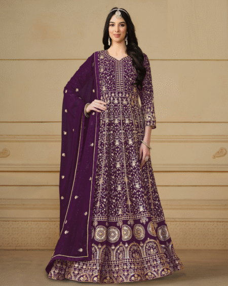 Latest Designer Faux Georgette Anarkali Style Suit