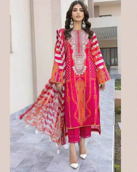 Woman’s Pakistani Style Pure Cotton Printed Salwar Kameez