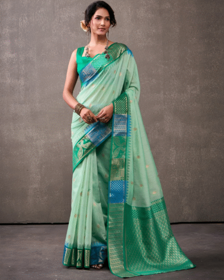 Rainbow Weaving Formal Wear Modal Cotton Saree