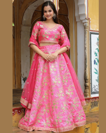 Party Wear Georgette Sequins Lehenga Choli for Festival Wear
