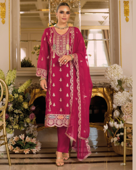 Karwa Chauth Special Soft Organza Straight Suit for Festivals