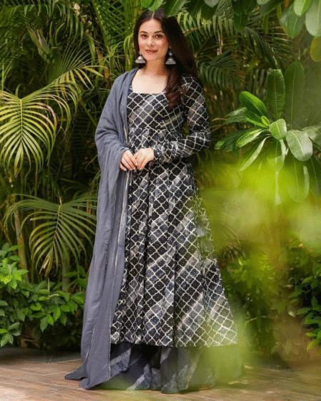 Muslin Designer Heavy Digital Printed Anarkali Kurti Set