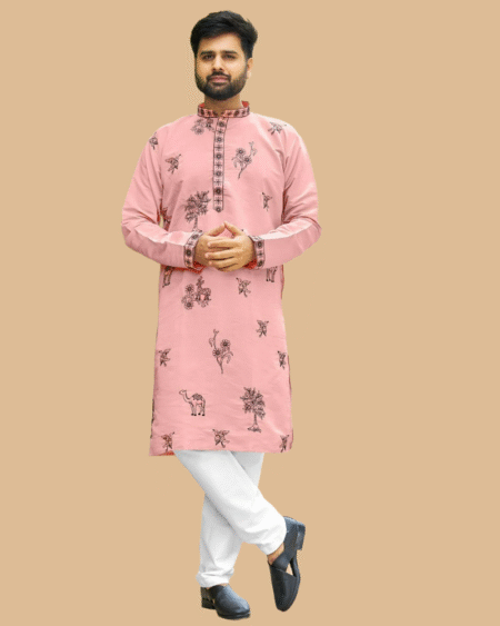Roman Silk Festival Wear Embroidery Work Kurta