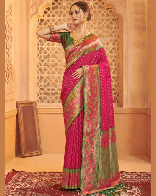 Trending Silk Blend with Weaving Handloom Saree