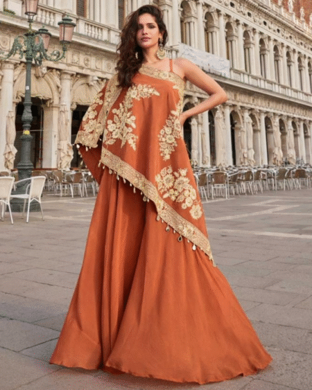 Real Premium Crepe Latest Trendy Stylist Top with Palazzo Set