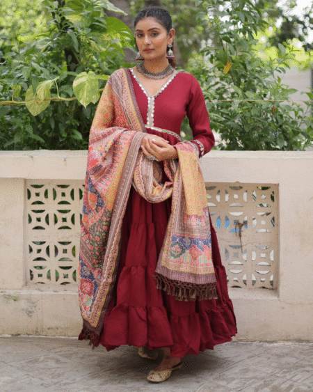 Roman Designer Mirror Work Festivals Gown