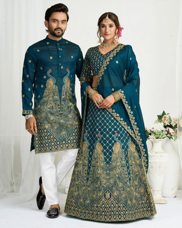 Diwali Special Silk Designer Couple Combo Set for Weddings