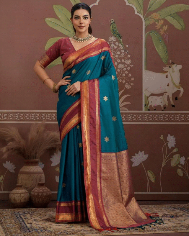 Traditional Tussar Silk Handloom Weaving Saree for Women