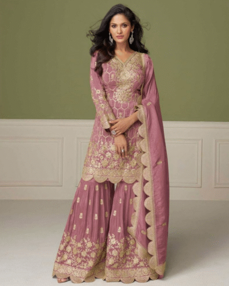Real Simar Silk Designer Diwali Special Sharara Suit