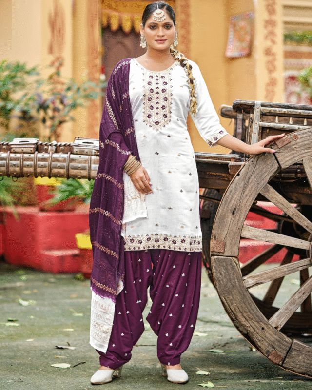 Gadhwal Silk Punjabi Patiala Style Suit for Festivals