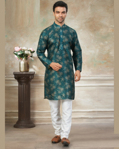 Premium Silk Digital Printed Men's Wear Kurta Pajama for Diwali