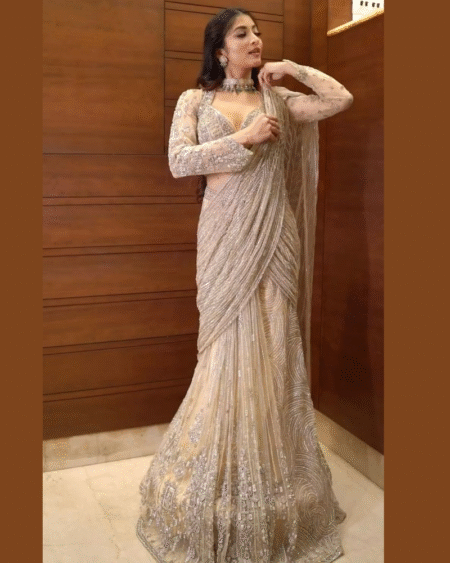 Butterfly Net Ready to Wear Sequence Party Style Saree