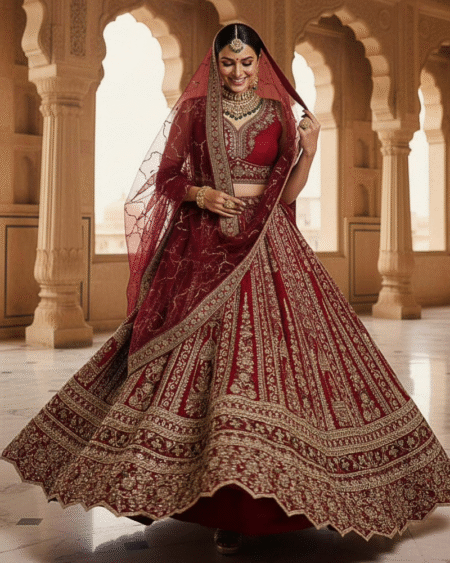 Gadhwal Silk Premium Season Bridal Lehenga Choli with Double Dupatta