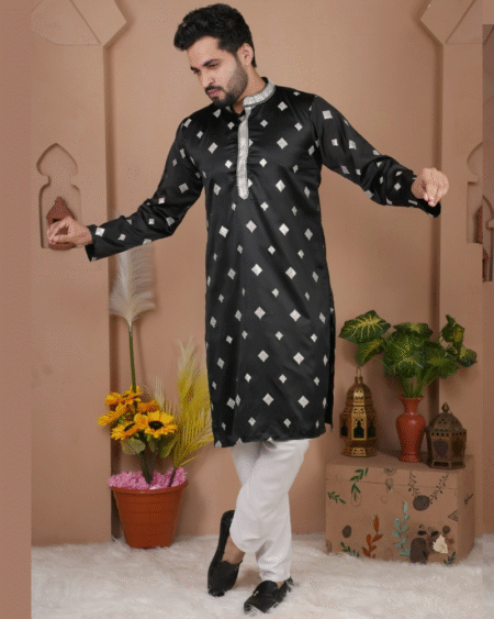 Wedding Collection Designer Cotton Digital Printed Work Men’s Wear Kurta Pajama