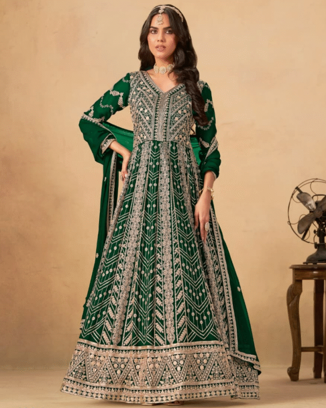 Eid Special Designer Faux Georgette Gown with Dupatta