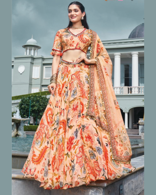 Party Wear Silk Fancy Printed Lehenga Set with Dupatta