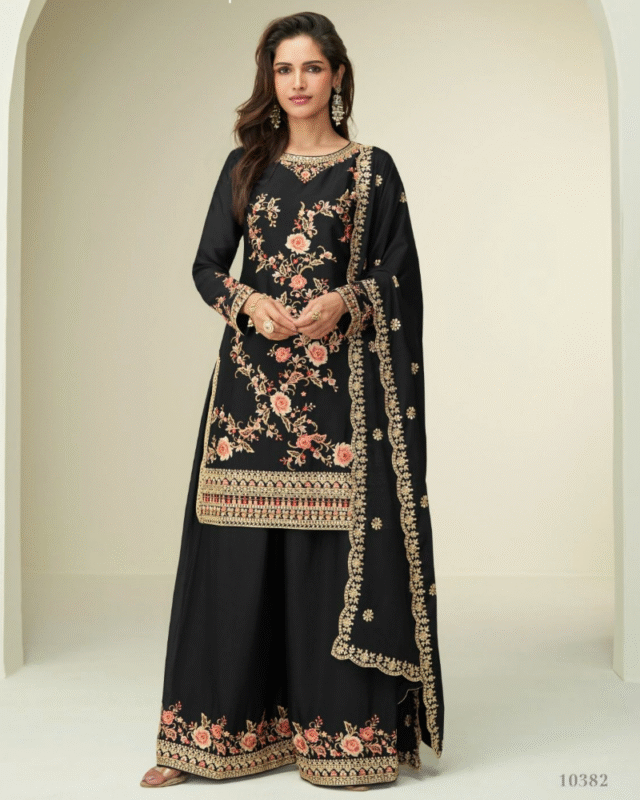 Party Wear Premium Chinon Silk Designer Suit