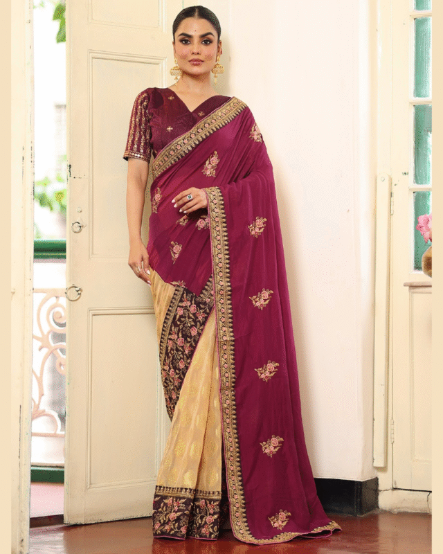 Viscose Rayon Designer Party Wear Saree