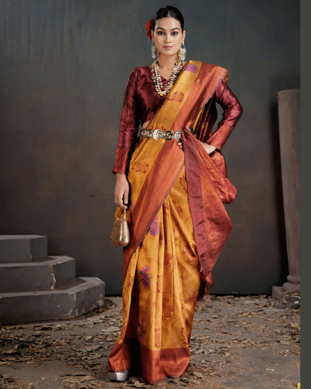 Indian Women Kanchi Pattu Silk Designer Fancy Saree