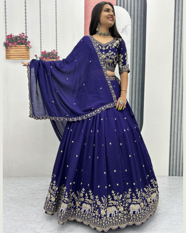 Vichitra Silk Designer Sequence Lehenga Choli for Sangeet Special