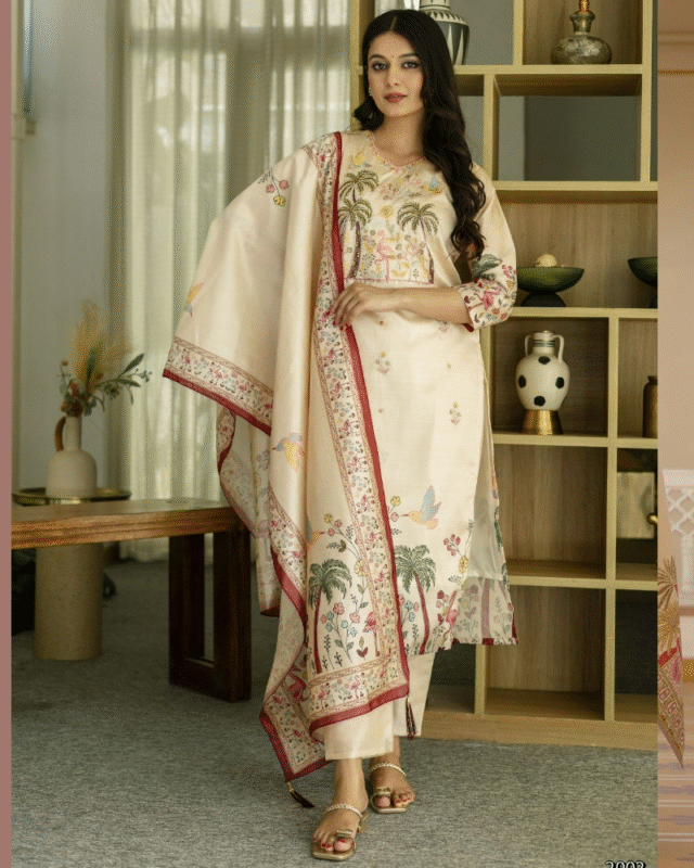 White Royal Designer Embroidery Ready to Wear Kurti Set