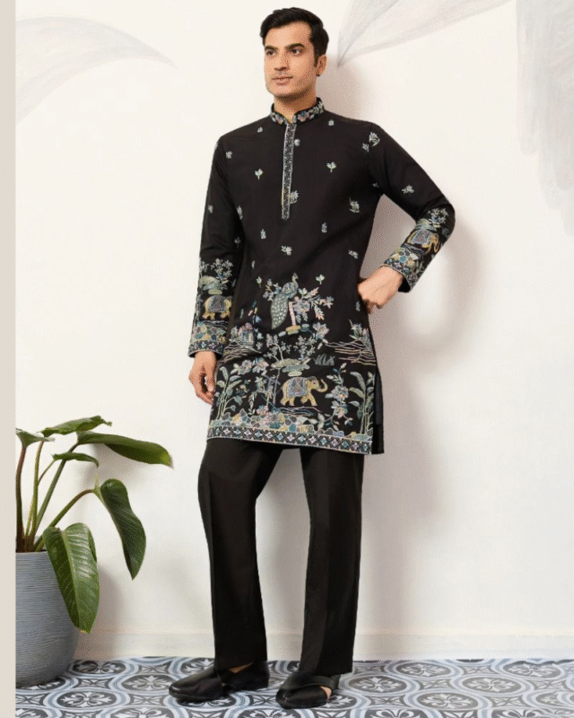 Men’s Wear Viscose Silk Designer Kurta Pajama for Wedding