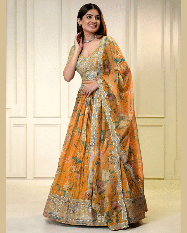 Latest Designer Girlish Style Party Wear Organza Lehenga Choli