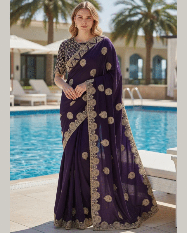 Heavy Fandy Satin Silk Party Style Designer Saree
